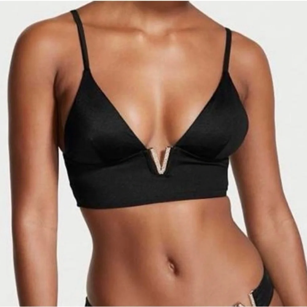 Victoria Secret Very Sexy metallic V plunge bralette bra